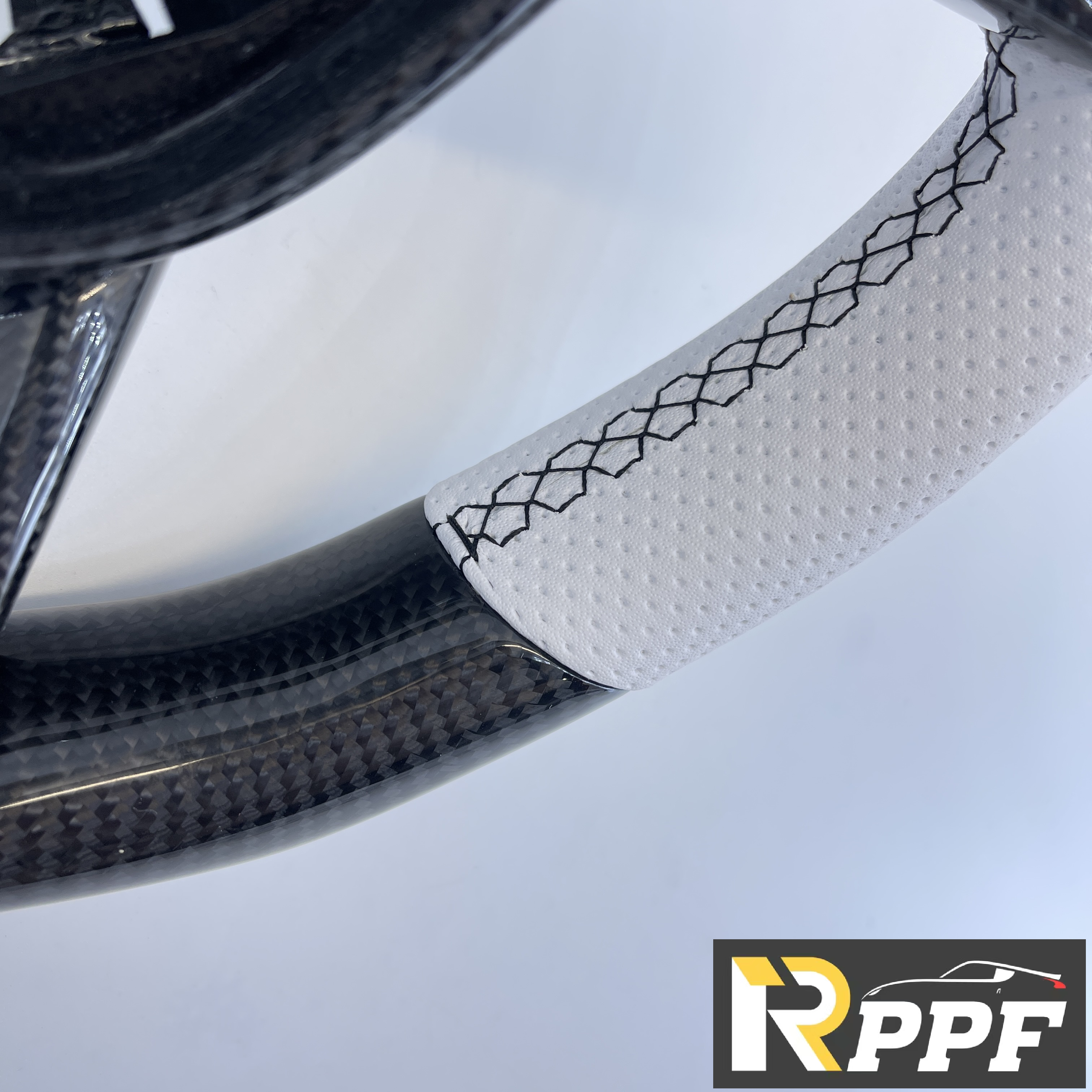 RPPF for Honda 11th gen Civic XI 2021-2025 Carbon Fiber Steering Wheel with White Black Line at Top