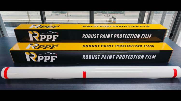 The Clear Bra paint surface protection film from RPPF, including the film and packaging.