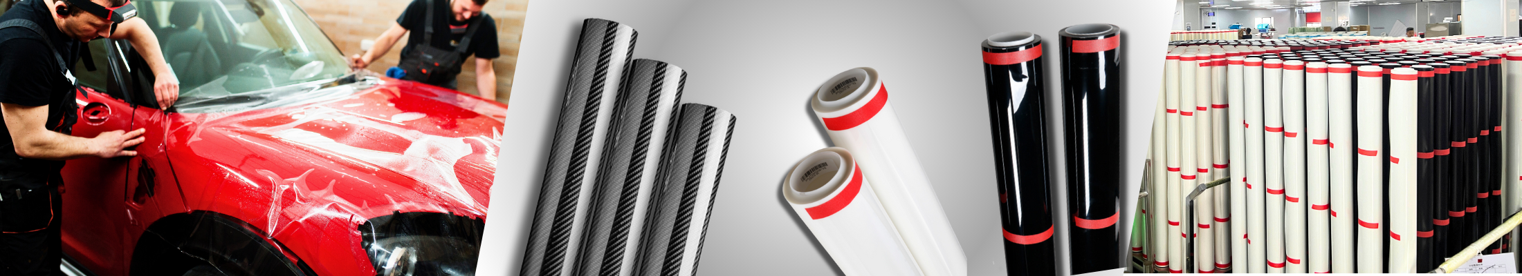 PPF film installation showcase and products of RPPF display.