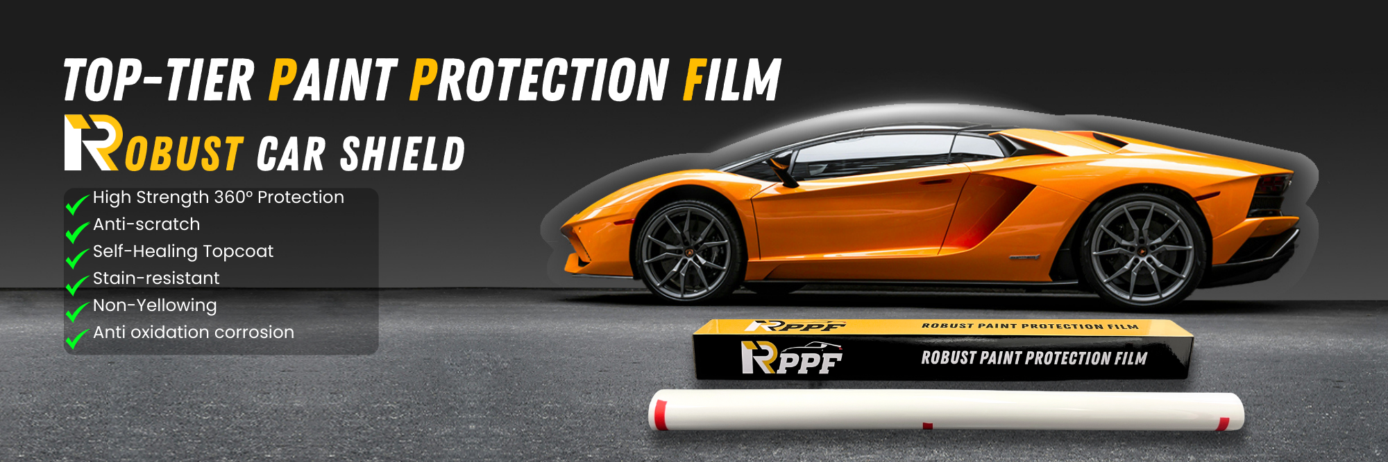 RPPF stands for Robust Paint Protection Film. Its advantages include high-strength 360° protection, anti-scratch properties, a self-healing topcoat, stain resistance, non-yellowing, etc.