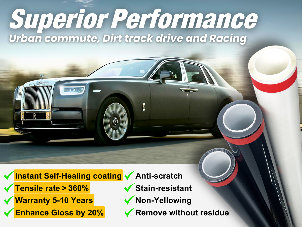 RPPF LUX Series TPU PPF excels in every aspect of performance, specifically designed for long-lasting protection. It can provide a robust shield for your car, effectively protecting it from damage and self-healing in diverse environments.