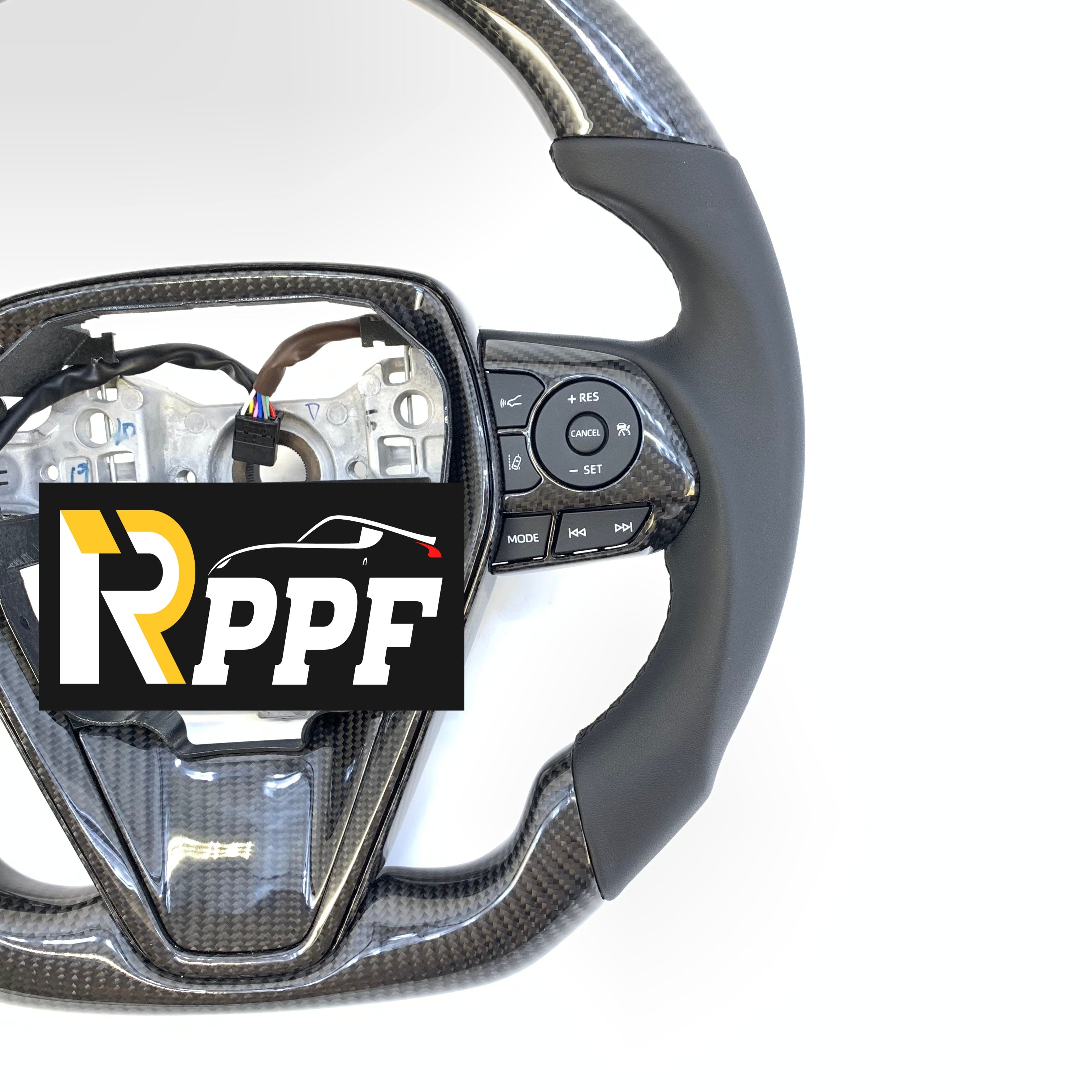 R-ppf for toyota 8th gen Camry se xse le xle 2018-2022 carbon fiber steering wheel gloss black