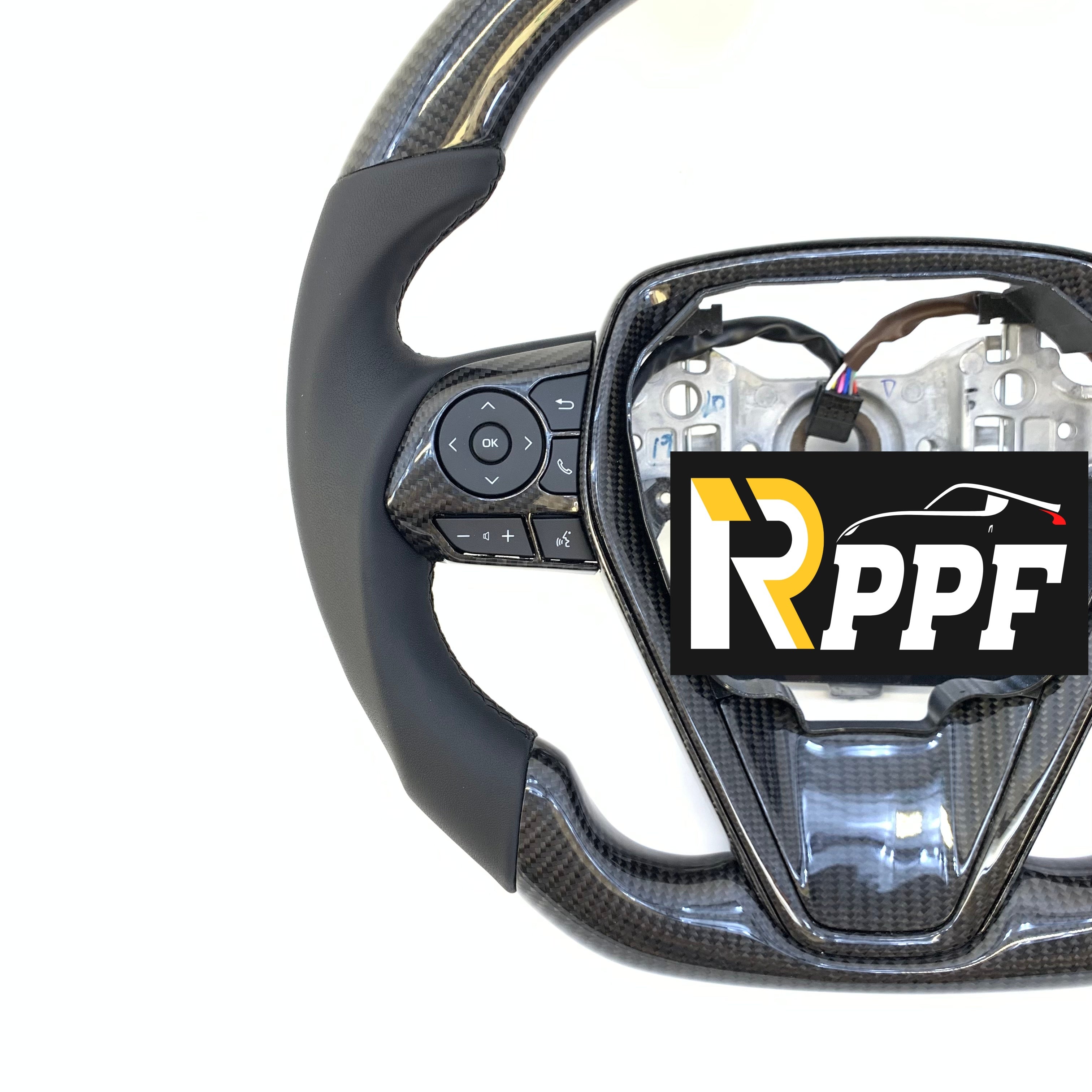 R-ppf for toyota 8th gen Camry se xse le xle 2018-2022 carbon fiber steering wheel gloss black