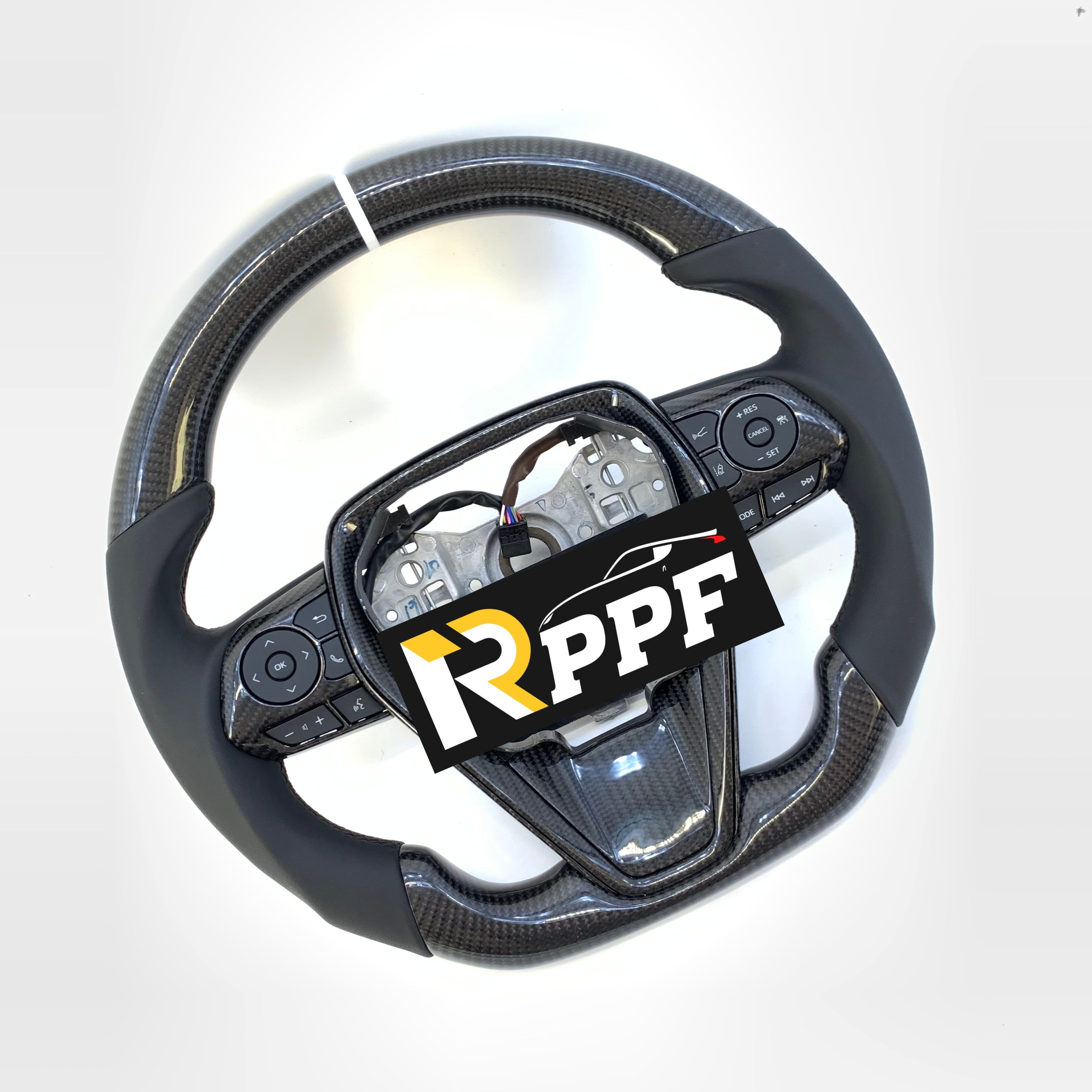 R-ppf for toyota 8th gen Camry se xse le xle 2018-2022 carbon fiber steering wheel gloss black