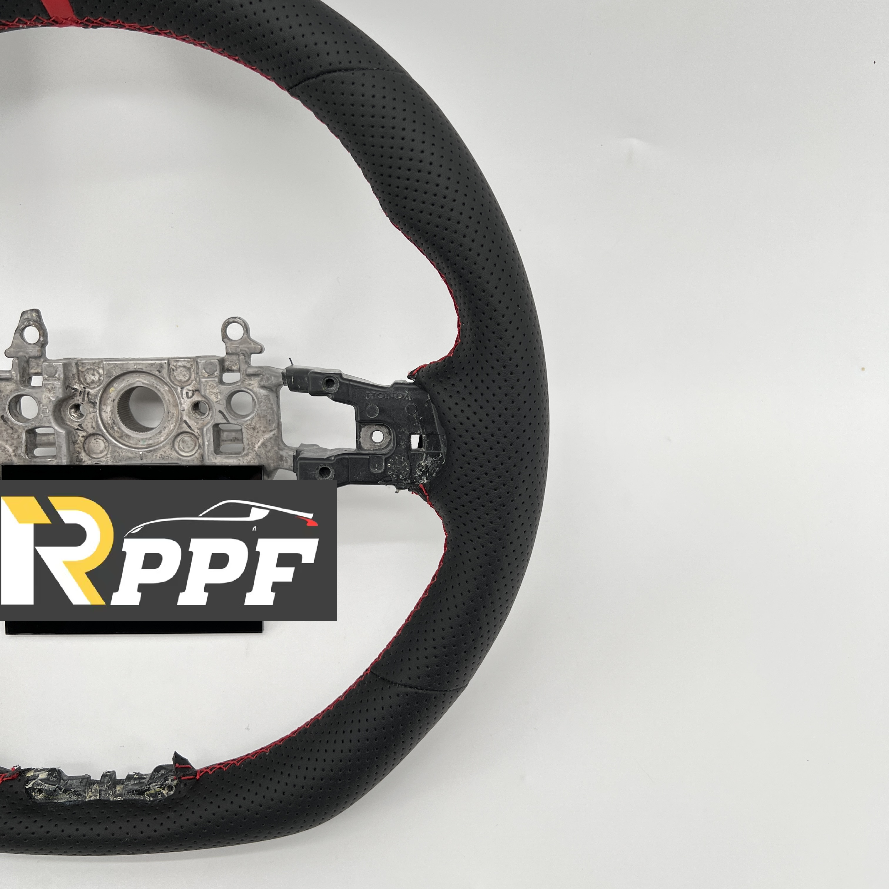 RPPF for Honda 11th gen Civic XI 2021-2025 Carbon Fiber Steering Wheel with Black perforated leather