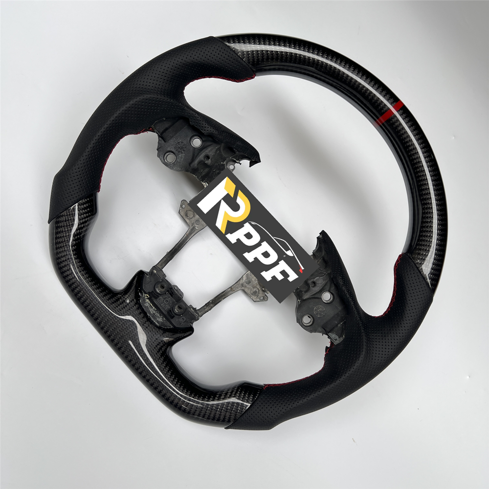 RPPF for Acura TL 2009-2014 Carbon Fiber Steering Wheel with Black Perforated Leather