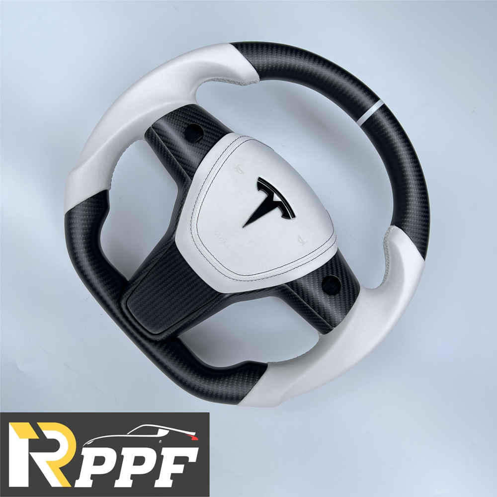 RPPF for Tesla Model 3/Y 2017-2025 Carbon Fiber Steering Wheel with Airbag