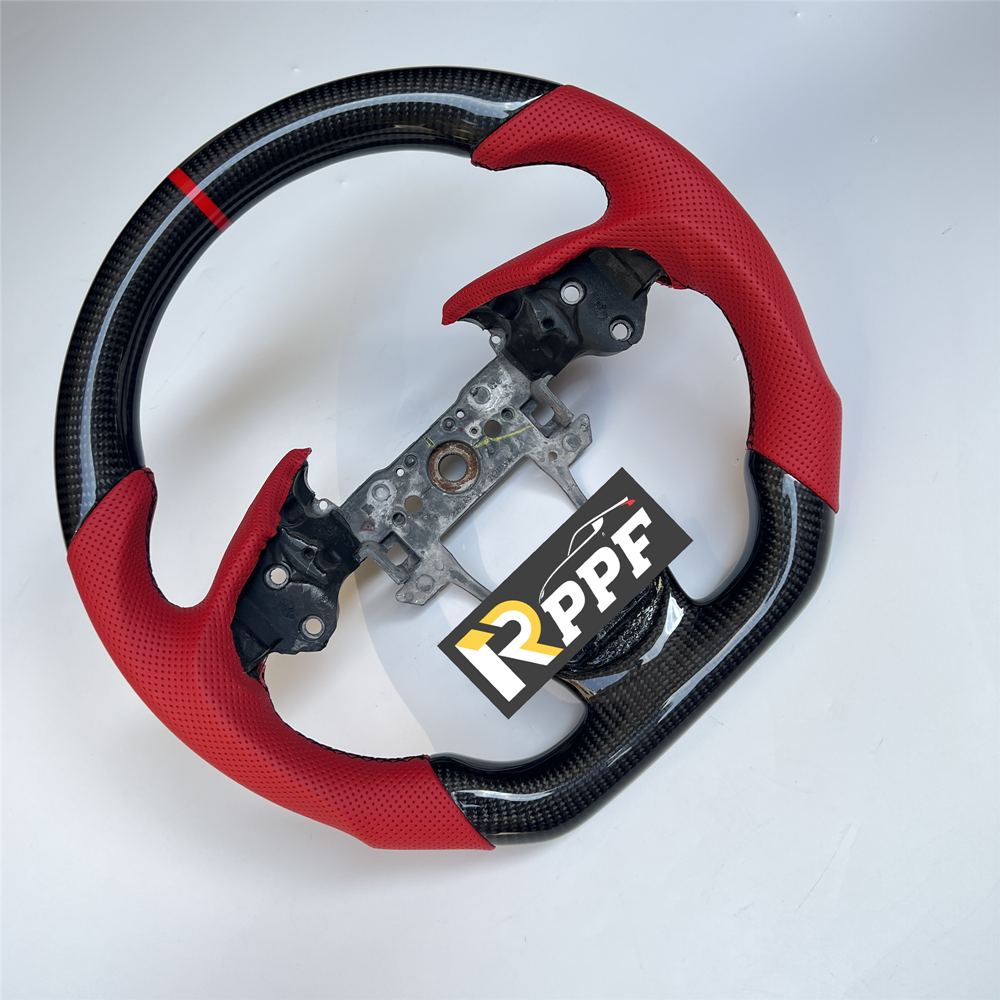 RPPF for Acura TL 2009-2014 Carbon Fiber Steering Wheel with Red Perforated Leather