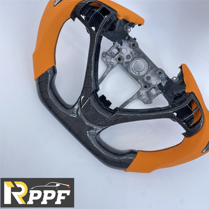 RPPF for Acura TL 2009-2014 Carbon Fiber Steering Wheel with Black Thumb Grips