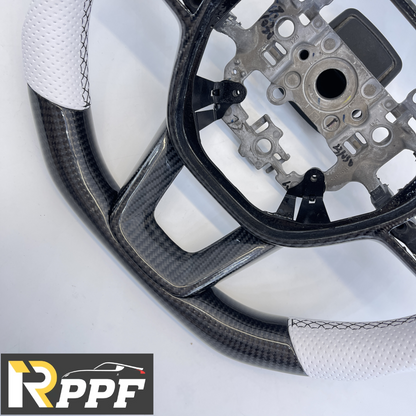 RPPF for Honda 11th gen Civic XI 2021-2025 Carbon Fiber Steering Wheel with White Black Line at Top