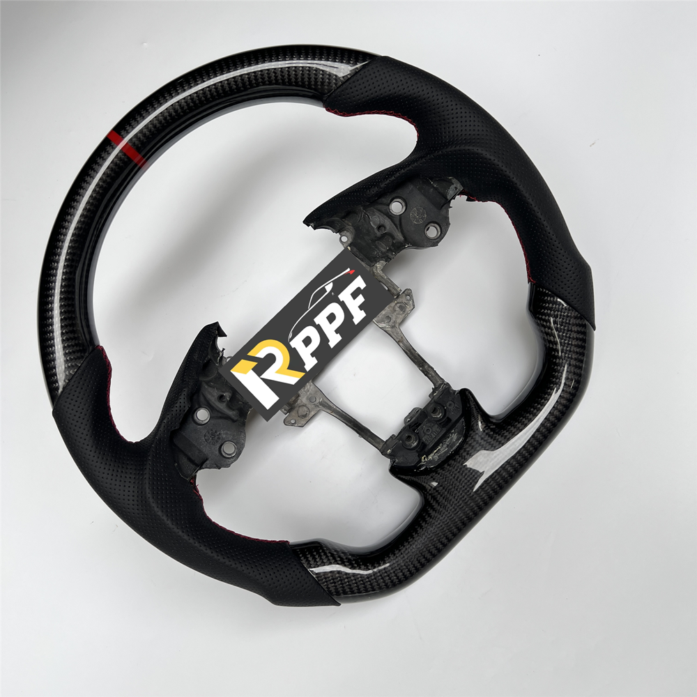 RPPF for Acura TL 2009-2014 Carbon Fiber Steering Wheel with Black Perforated Leather