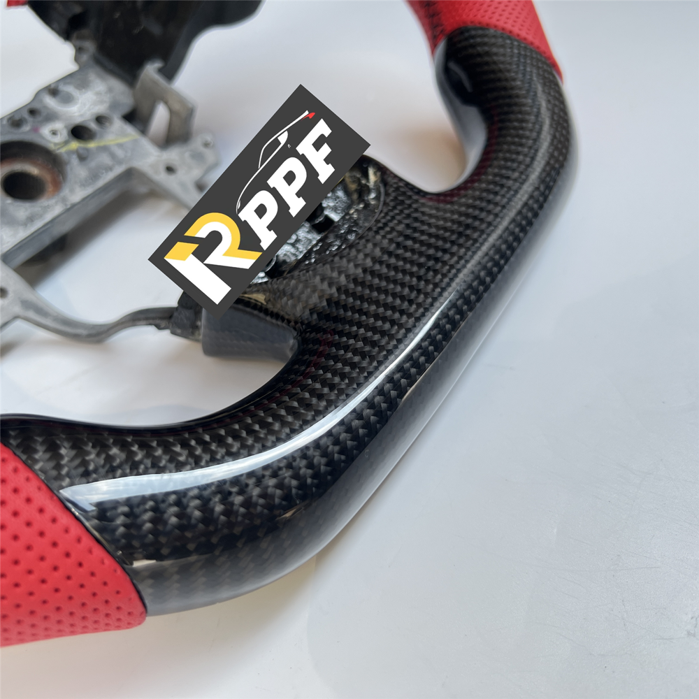 RPPF for Acura TL 2009-2014 Carbon Fiber Steering Wheel with Red Perforated Leather