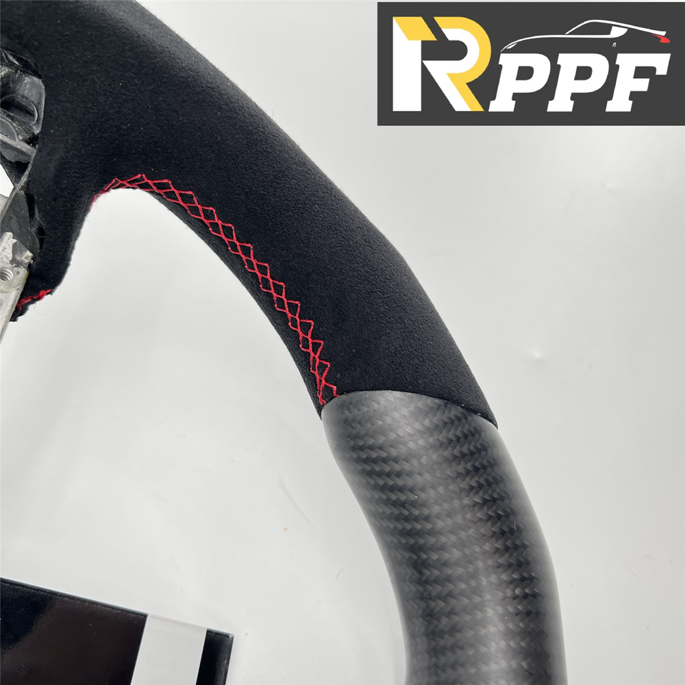 RPPF for Ford Mustang 2018-2025 Carbon Fiber Steering Wheel with Suede Leather