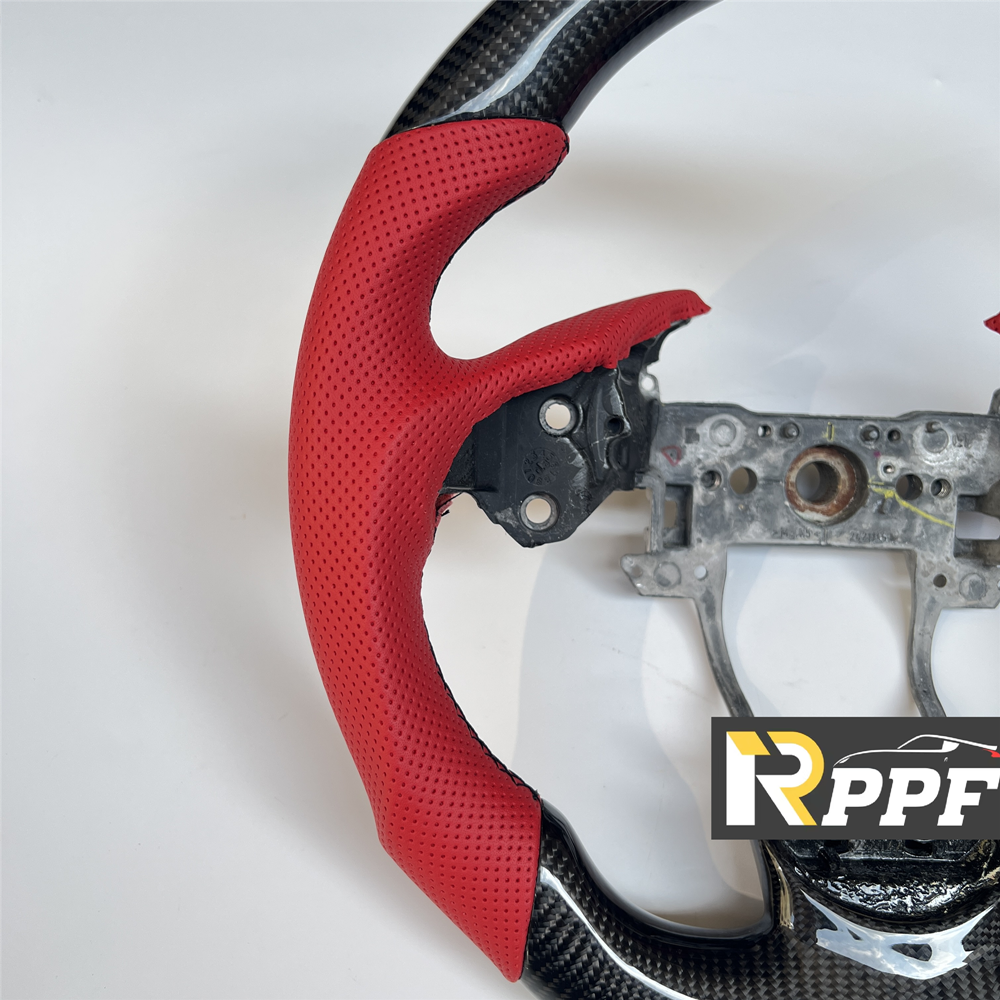RPPF for Acura TL 2009-2014 Carbon Fiber Steering Wheel with Red Perforated Leather