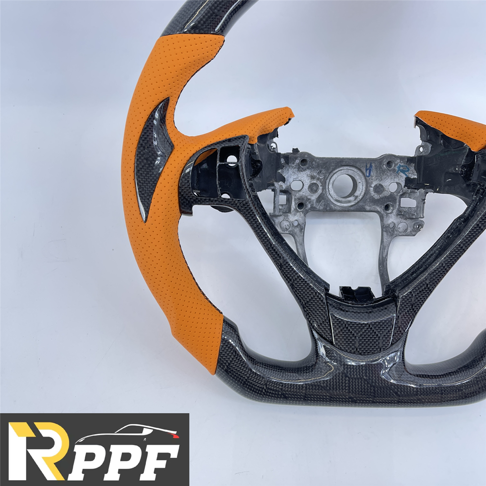 RPPF for Acura TL 2009-2014 Carbon Fiber Steering Wheel with Black Thumb Grips