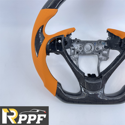 RPPF for Acura TL 2009-2014 Carbon Fiber Steering Wheel with Black Thumb Grips