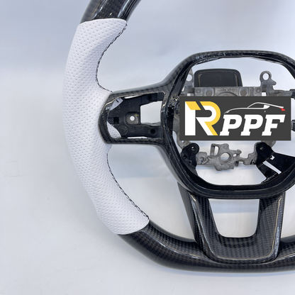 RPPF for Honda 11th gen Civic XI 2021-2025 Carbon Fiber Steering Wheel with White Black Line at Top