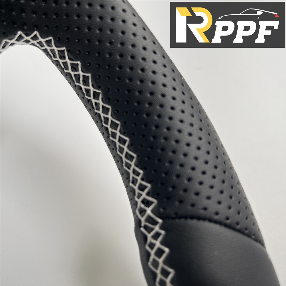 RPPF for Ford Mustang 2018-2025 Carbon Fiber Steering Wheel with White Line at Top