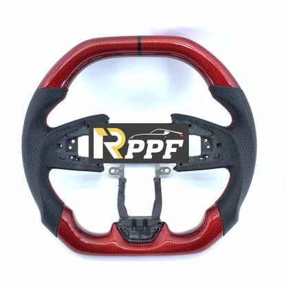 RPPF for Honda 10th gen Civic SI 2016-2025 Carbon Fiber Steering Wheel with Red Line at Top
