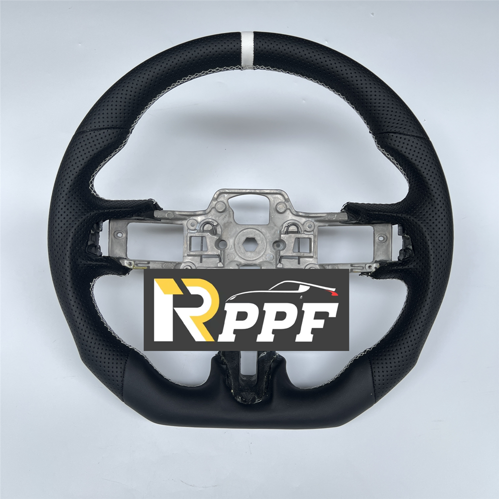 RPPF for Ford Mustang 2018-2025 Carbon Fiber Steering Wheel with White Line at Top