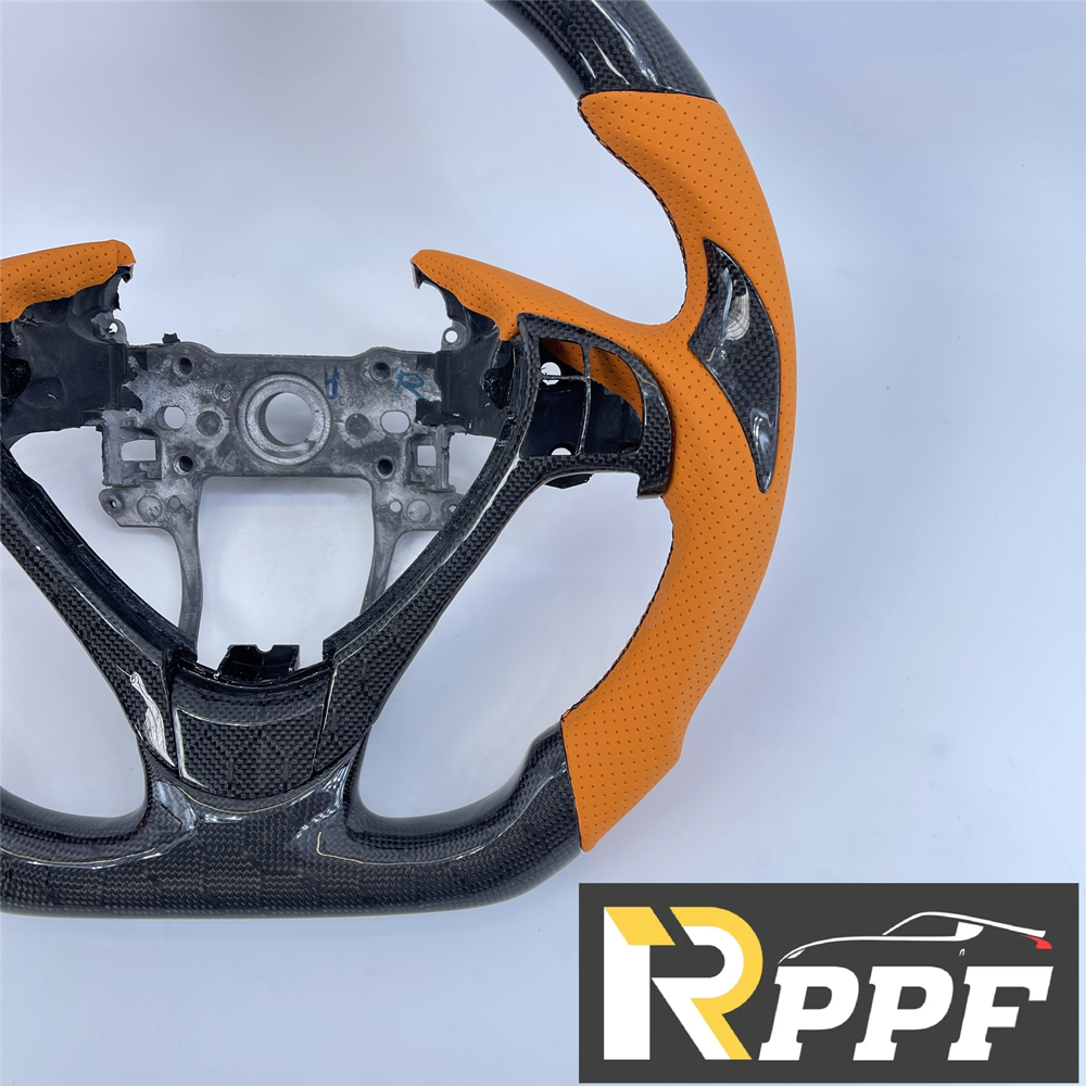 RPPF for Acura TL 2009-2014 Carbon Fiber Steering Wheel with Black Thumb Grips