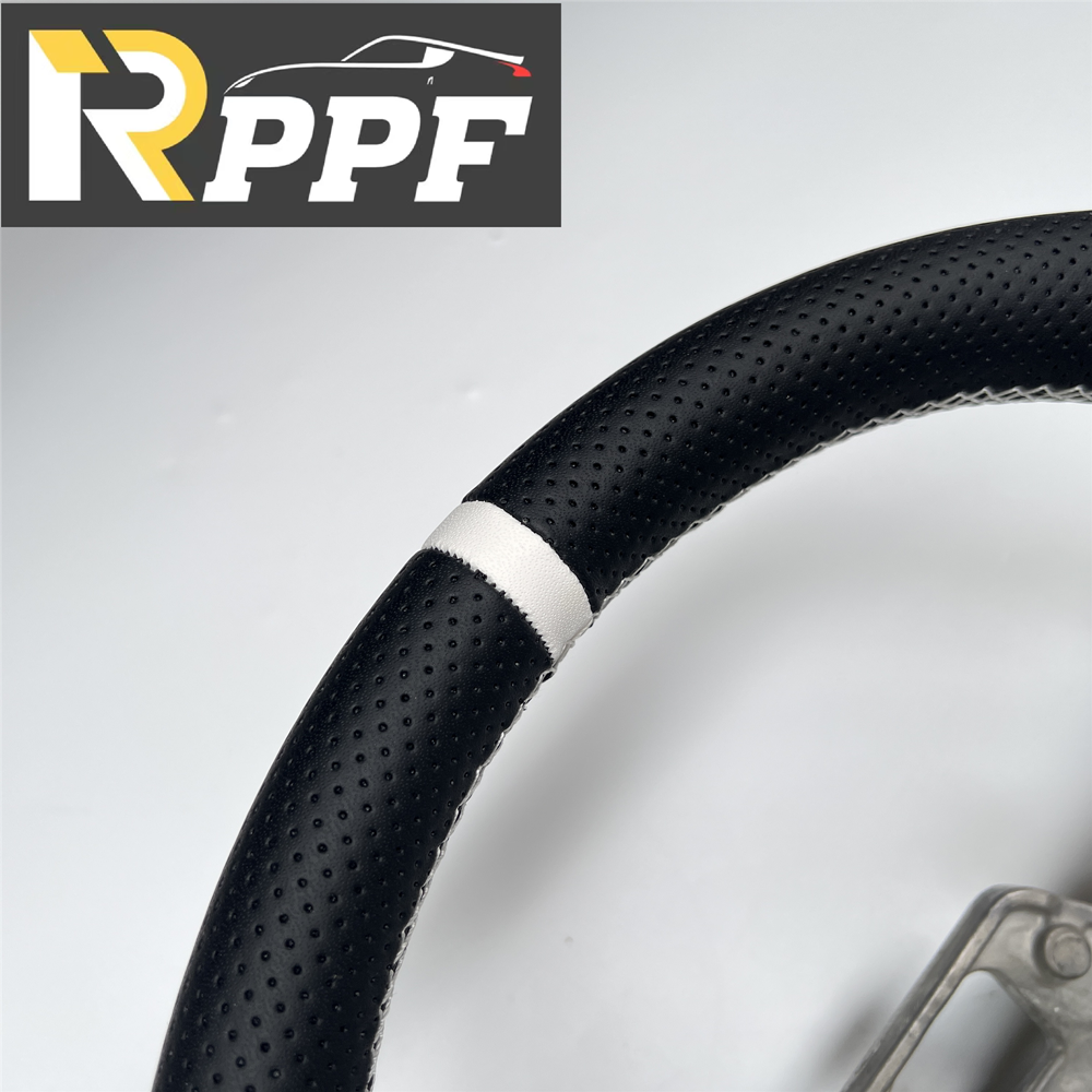 RPPF for Ford Mustang 2018-2025 Carbon Fiber Steering Wheel with White Line at Top