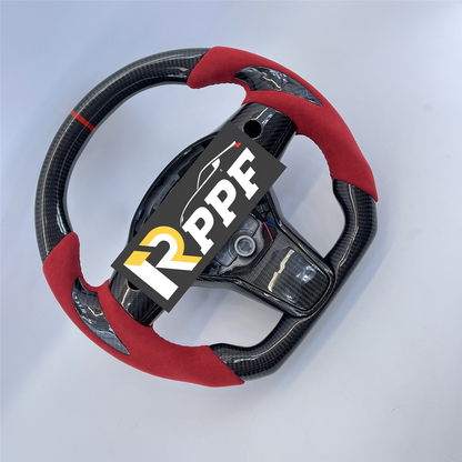 RPPF for Tesla Model 3/Y 2017-2025 Carbon Fiber Steering Wheel with Thumb Grips