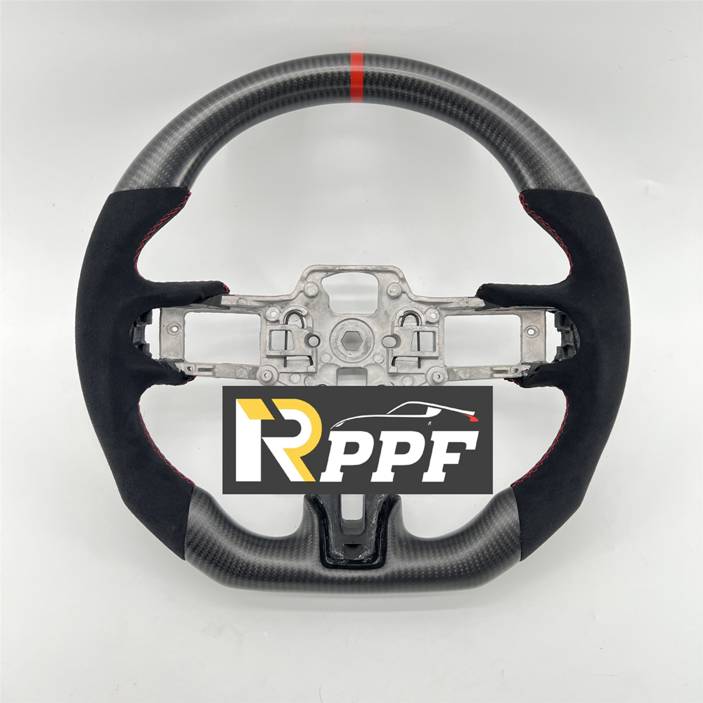 RPPF for Ford Mustang 2018-2025 Carbon Fiber Steering Wheel with Suede Leather