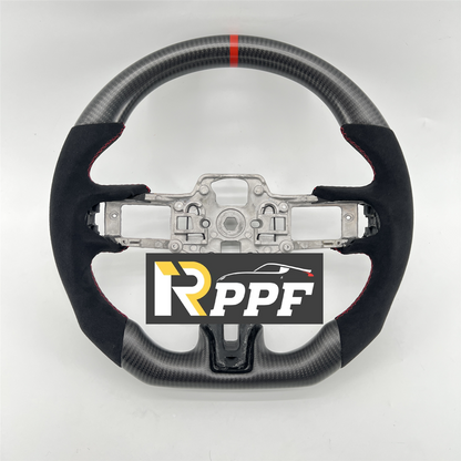 RPPF for Ford Mustang 2018-2025 Carbon Fiber Steering Wheel with Suede Leather