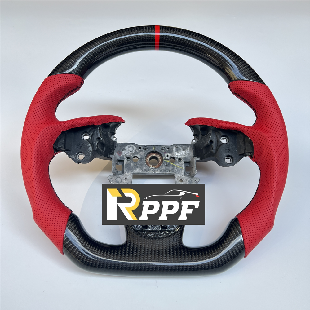 RPPF for Acura TL 2009-2014 Carbon Fiber Steering Wheel with Red Perforated Leather