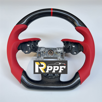 RPPF for Acura TL 2009-2014 Carbon Fiber Steering Wheel with Red Perforated Leather
