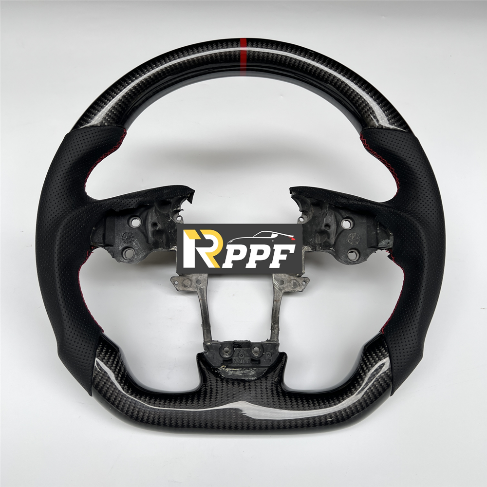 RPPF for Acura TL 2009-2014 Carbon Fiber Steering Wheel with Black Perforated Leather