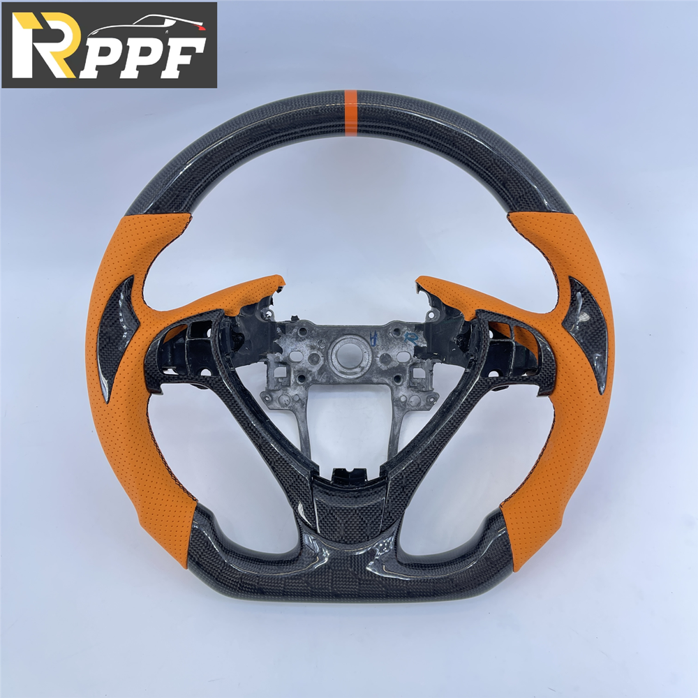 RPPF for Acura TL 2009-2014 Carbon Fiber Steering Wheel with Black Thumb Grips